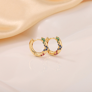2025 boucles d'oreilles en zircone cubique pour femmes sens Pavoi boucles d'oreilles plaquées or 18 carats boucles d'oreilles créoles colorées pour femmes cadeaux de la Saint-Valentin - Product Image 2