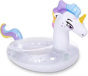 Inflatable Unicorn hồ bơi Float với glitters, vui vẻ bãi biển Float, hồ bơi đồ chơi cho vui