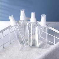 Vente en gros de flacons pulvérisateurs cosmétiques en plastique PET de 100 ml avec pompe pulvérisatrice et impression sérigraphique, brume fine