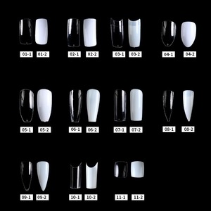 500 Uñas Postizas Cortas Tipo Ataúd, Transparentes, Cobertura Media/Completa, Acrílicas, Francesas, Artificiales, 10 Tamaños, Uñas a Presión para Salón - Product Image 5