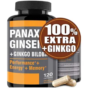 Capsula di Ginseng rosso coreano Panax Ginseng Ginkgo Biloba 120 vegano capsule estratto di radice di Ginseng in polvere 1000mg 10% ginsenosidi