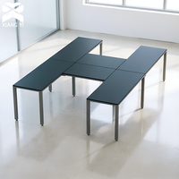 Bureau en H 300x210x75cm, Ensemble de bureaux 2 places, Partenaire de confiance pour la fourniture de bureaux longs et de grande taille, Table de bureau