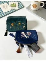 Trousse de toilette brodée haut de gamme à fermeture éclair, best-seller transfrontalier, personnalisée pour les tendances actuelles, multifonctionnelle