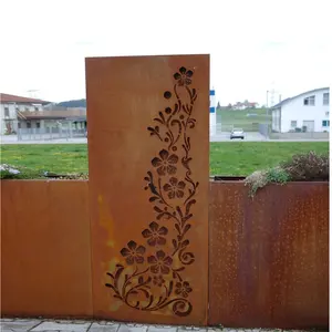 Factory Drawing customization corten steel curtain wall Rust hollow Landscape engineering