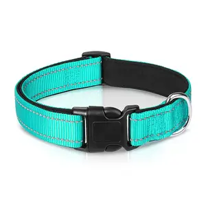 Adjustable Quick Release Reflective Dog Collar Soft Neoprene Padded Breathable Nylon Pet Dog Collar