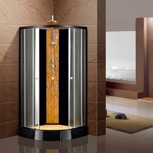 Cube <span class=keywords><strong>de</strong></span> <span class=keywords><strong>douche</strong></span> en aluminium noir <span class=keywords><strong>90x90</strong></span>, luxe européen, europe et chine, <span class=keywords><strong>porte</strong></span> coulissante - Product Image 6