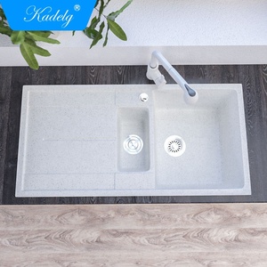 Diakui CE <span class=keywords><strong>1.5</strong></span> mangkuk cikadero De Cocina De computo gravito Quartz wastafel dapur dengan Drainboard - Product Image 2