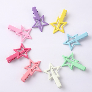 กิ๊บติดผมโลหะรูปดาว 10 ซม. กิ๊บปากเป็ด สีลูกกวาด ใช้ได้ทุกวัน เครื่องประดับศีรษะสำหรับทุกเพศ - Product Image 1