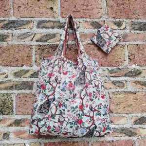 Striped Medium Shopping Bag Lightweight Foldable Waterproof Nylon Grocery Tote Supermarket Picnic Use - Product Image 4