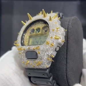 Viền đồng hồ Hip Hop thiết kế Spike, làm thủ công, mạ bạc 925, đính đá Moissanite VVS, dành cho đồng hồ DW6900 - Product Image 5