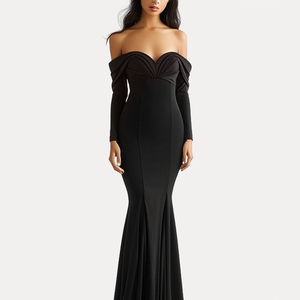 Orijinal zarif abiye seksi kıyafet kokteyl elbiseleri Bodycon kadınlar siyah zarif Wrap elbise - Product Image 1