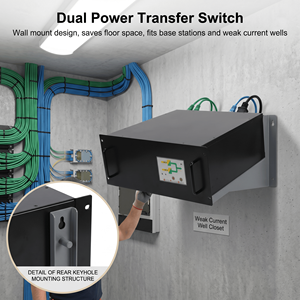 Interruptor de Transferencia Estática Inteligente de 63A, Trifásico, Doble Fuente de Alimentación, ATS, Transición Inteligente de 5ms, Montaje en Rack, OEM Personalizado - Product Image 5