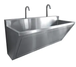 Guangzhou Factory Customize Wall Mounted Induction Manual Hand Wash Sink Basin Hospital Surgical Scrub Sink For Sale