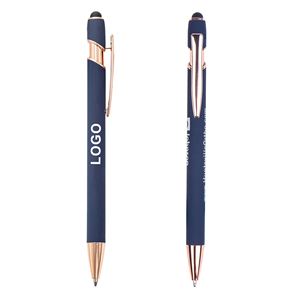 Bolígrafo Multifuncional con Logotipo Personalizado, de Metal Color Oro Rosa, con Control Táctil y Pantalla Táctil - Product Image 1