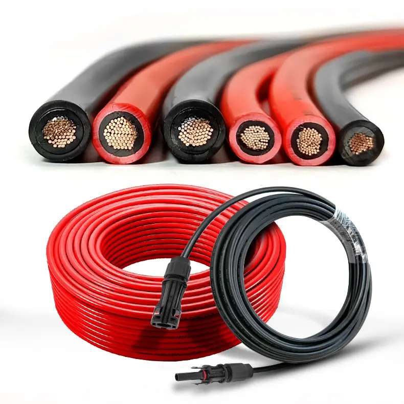 solar cable 6mm power cord Solar home wire 4 mm 1 meter PV1-F tinned copper core cable XLPE DC photovoltaic cable wire