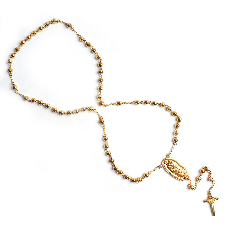 Collier de prière en acier inoxydable or, offre spéciale, perles croisées, pendentif de jésus, offre spéciale