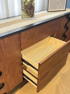 Modern Wave-Shaped <b>Sideboard</b> Large Capacity Living Room <b>Sideboard</b> Design Solid Wood Side <b>Storage</b> Cabinet for Home Furniture - Product Image 5
