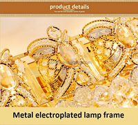 Lustre de plafond LED moderne de luxe avec télécommande pour hôtel, lampe suspendue en cristal K9 blanc froid pour salon