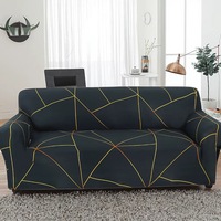 Dreisitzer-Sofabezug Modernes Geometrisches Muster Elastisch Dehnbar 100% Polyester Maschinenwaschbar Maßanfertigung Möglich