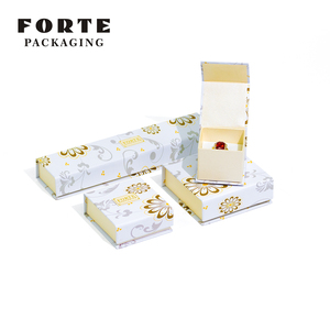 FORTE Ivory Leatherette Paper Handmade Jewelry Boxes 7x9cm with Custom Logo Luxury Packaging Rigid <b>Shipping</b> <b>Box</b> - Product Image 6
