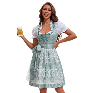 Disfraz de Oktoberfest para mujer, vestido tradicional bávaro con estampado folclórico, verano 2021, fibra de poliéster, juego de rol, Anime - Product Image 1