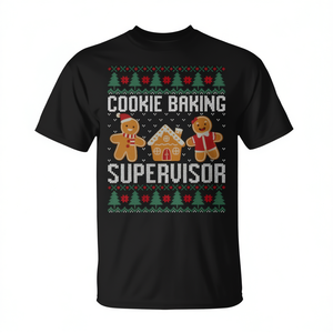 T-shirt con stampa di biscotti di Natale, design di pan di zenzero, regalo per Natale - Product Image 3
