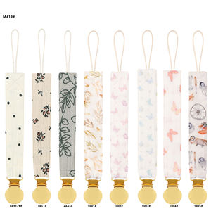 Venta al por mayor personalizado reutilizable algodón Metal chupete Clip bebé chupete cadena con soporte bebé alimentación Clip cadena para bebé - Product Image 2