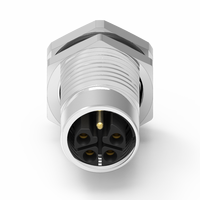 Conector Hembra Automotriz de Latón y Nylon de 3 Pines, Redondo, 7/8'', IP67, Impermeable, Cable Moldeado, 220A 250V, Superventas