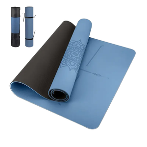 Tapis de <span class=keywords><strong>yoga</strong></span> et de pilates imperméable et antidérapant, longueur 183 cm, ajustement universel, double couleur, 6 mm TPE, avec sac et sangle - Product Image 1