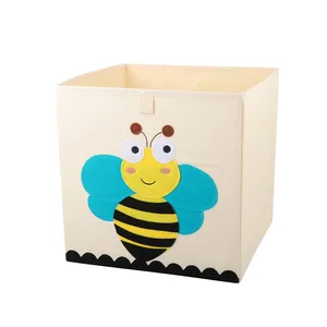 Tissu oxford lavable mignon abeille forme feutre animaux feutre poitrine jouet boîte de rangement pour enfants