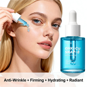 Suero Facial Antiarrugas con Péptidos de Cobre de Marca Privada, Suero para el Cuidado de la Piel con Ácido Hialurónico, Suero de Péptidos de Cobre Azul - Product Image 1