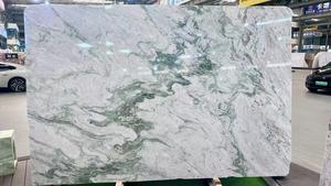 Dalles de marbre <span class=keywords><strong>vert</strong></span> <span class=keywords><strong>menthe</strong></span> poli pour comptoirs d'îlot de cuisine de luxe et crédences intégrées avec évier - Product Image 2