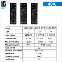 Regulador de Voltaje de Estado Sólido Monofásico LCTC 40A, 0-10V, 4-20mA, 0-5V, Control SSR, Relé Delgado con Disipador de Calor, 0-250VAC, Alta Calidad