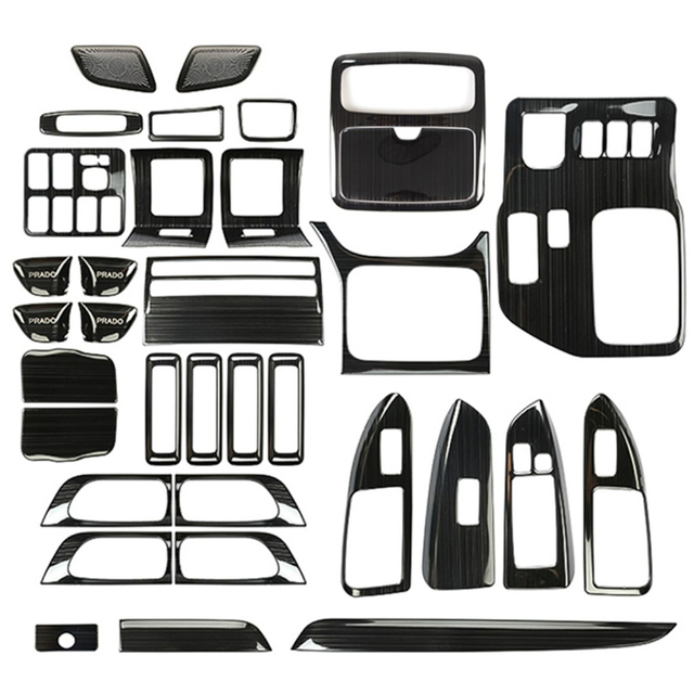 FOR LAND CRUISER PRADO 120  Upgrade Carbon Fiber Lc120 Carbon Fiber Sticker Interior FJ120 Bright Black Brushed Interior Patch