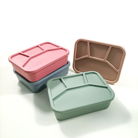 Boîte à bento réutilisable avec compartiments, sans BPA, pour l'école, les bébés, les enfants, récipient de stockage alimentaire, design anti-fuite, boîte à lunch pour enfants