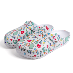 Chaussons de bloc opératoire unisexes à bon prix, sabots de protection en EVA à bout fermé et semelle souple, imprimés de dessins animés, pour médecins et infirmières - Product Image 3