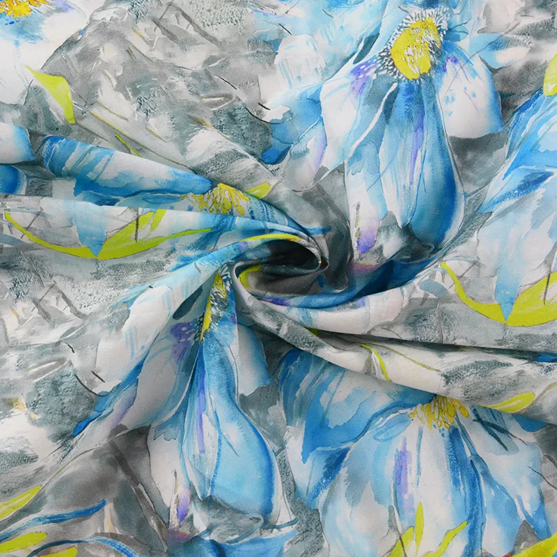 Digital Print Flower 100% Cotton Fabric Voile Hand For Women Clothing