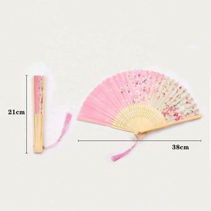 Abanico Plegable de Bambú, Estilo Retro Chino Japonés, Abanico de Seda para Danza, Elegante Decoración para el Hogar - Product Image 2