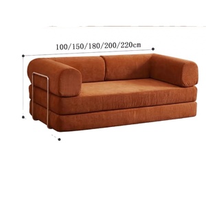 Canapé-lit moderne de luxe en tissu combiné, ensemble de canapés, éponge carrée compressée haute densité, meubles de maison, emballage sous vide - Product Image 2