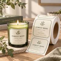 Étiquettes personnalisées pour bougies, autocollants en vinyle imperméables, rouleau d'autocollants adhésifs, impression de logo en feuille d'or pour l'emballage de flacons de parfum et de pots