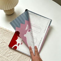 Carpeta de Plástico Resistente, Bolsa para Archivos de Proyectos, Carpeta en Forma de L con Diseño de Dibujos Animados, Tamaño A4, Apta para Papel Tamaño Carta