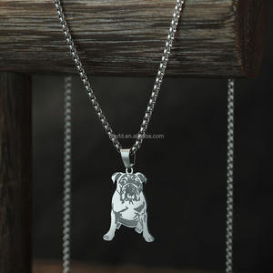 Collier avec pendentif personnalisé pour chien <span class=keywords><strong>Shar</strong></span> <span class=keywords><strong>Pei</strong></span>, plaqué or 18 carats, acier inoxydable 316L, gravure laser, bijou photo d'animal de compagnie, cadeau commémoratif - Product Image 2