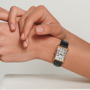 Montre à quartz pour femme, rectangulaire, chiffres romains, petit cadran secondaire, bracelet en cuir, montre-bracelet habillée Longinesing - Product Image 2