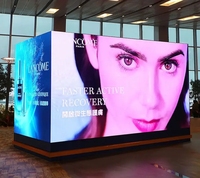 Écran d'affichage LED fixe d'intérieur 3D P3.076 Colonne carrée à angle droit Épissage sans couture Mur vidéo LED