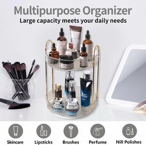 Light Luxury Rotating Cosmetic Storage Rack Injection Molded PET Jewelry <b>Box</b> Home Organizer Modern Sustainable Bathroom - Product Image 3