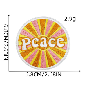 Petit quantité minimale de commande belle couleur Orange bohème été vacances Style fer sur fleur brodée paix amour arc-en-ciel patchs pour bricolage - Product Image 4