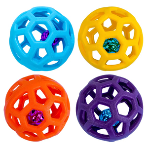 Evcil Köpekler İçin Doğal Kauçuktan Yapılmış İnteraktif Oyuncak Top, Yavru Köpek Eğitimi ve Diş Temizliği İçin Zil İle - Product Image 1