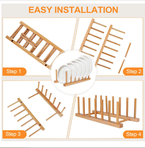 Estantes para <span class=keywords><strong>platos</strong></span> <span class=keywords><strong>de</strong></span> madera <span class=keywords><strong>de</strong></span> bambú Soporte para <span class=keywords><strong>platos</strong></span> <span class=keywords><strong>Escurridor</strong></span> <span class=keywords><strong>vertical</strong></span> - Product Image 2