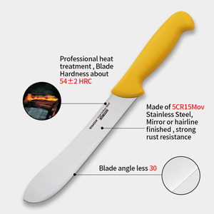 Cuchillo profesional rojo verde amarillo <span class=keywords><strong>para</strong></span> desollar Hoja de acero inoxidable de 8 pulgadas Cuchillo de carnicero Mango de PP - Product Image 2