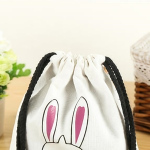 Customized Logo Printed Eco-Friendly Fashion Gift Canvas Cotton Double Rope Handbag Shoe Packaging Dust-Proof <b>Drawstring</b> Bag - Product Image 4